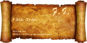 Fáth Irén névjegykártya